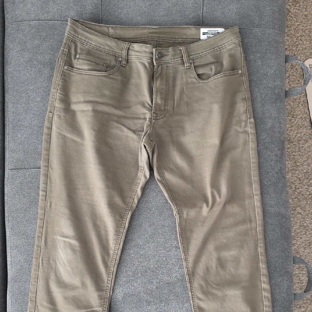 Buffalo David Bitton Men's Olive Chinos